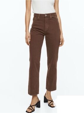 H&M Brown Vintage Mom Jean Ultra High Waist ankle length sz 6